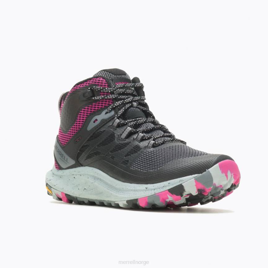 64NP1084 svart/fuchsia Merrell antora 3 mid vanntett (j067582)