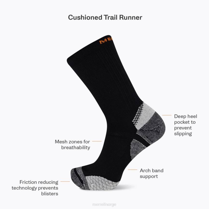 64NP419 grå Merrell cushion trail runner tab-sokk (jss27023-050)