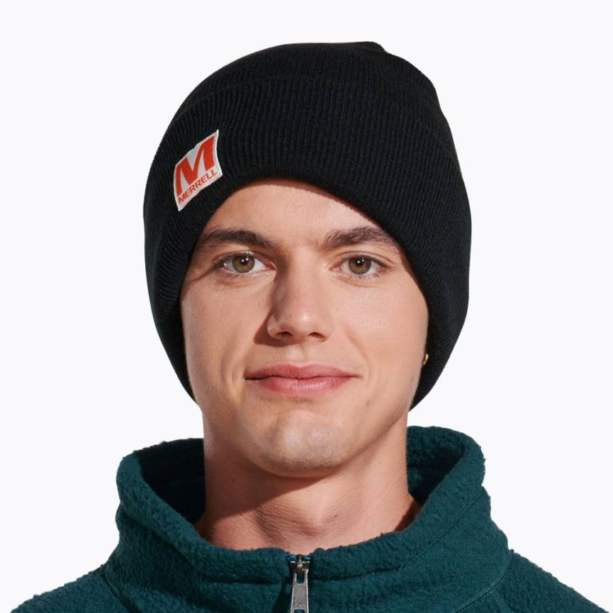 64NP223 svart Merrell patch beanie (jaf26639-010)